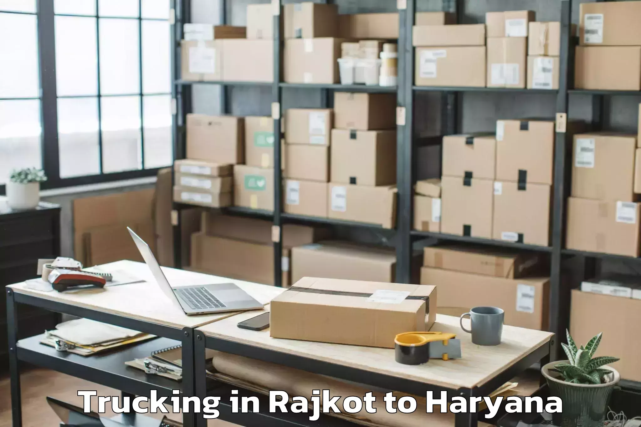 Book Rajkot to Srs Mall Faridabad Trucking Online